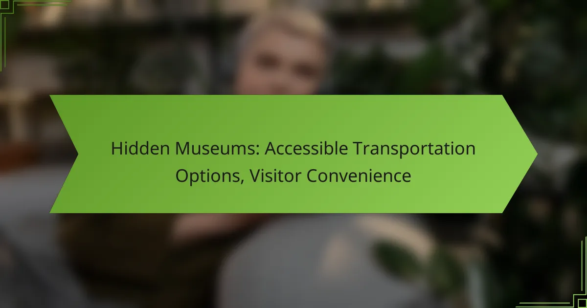 Hidden Museums: Accessible Transportation Options, Visitor Convenience