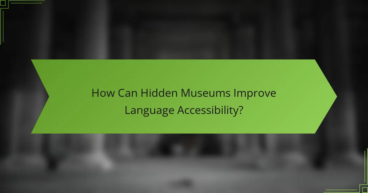 How Can Hidden Museums Improve Language Accessibility?