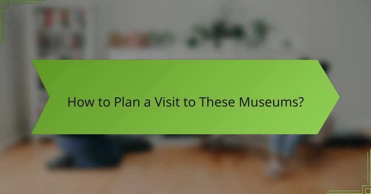 How to Plan a Visit to These Museums?