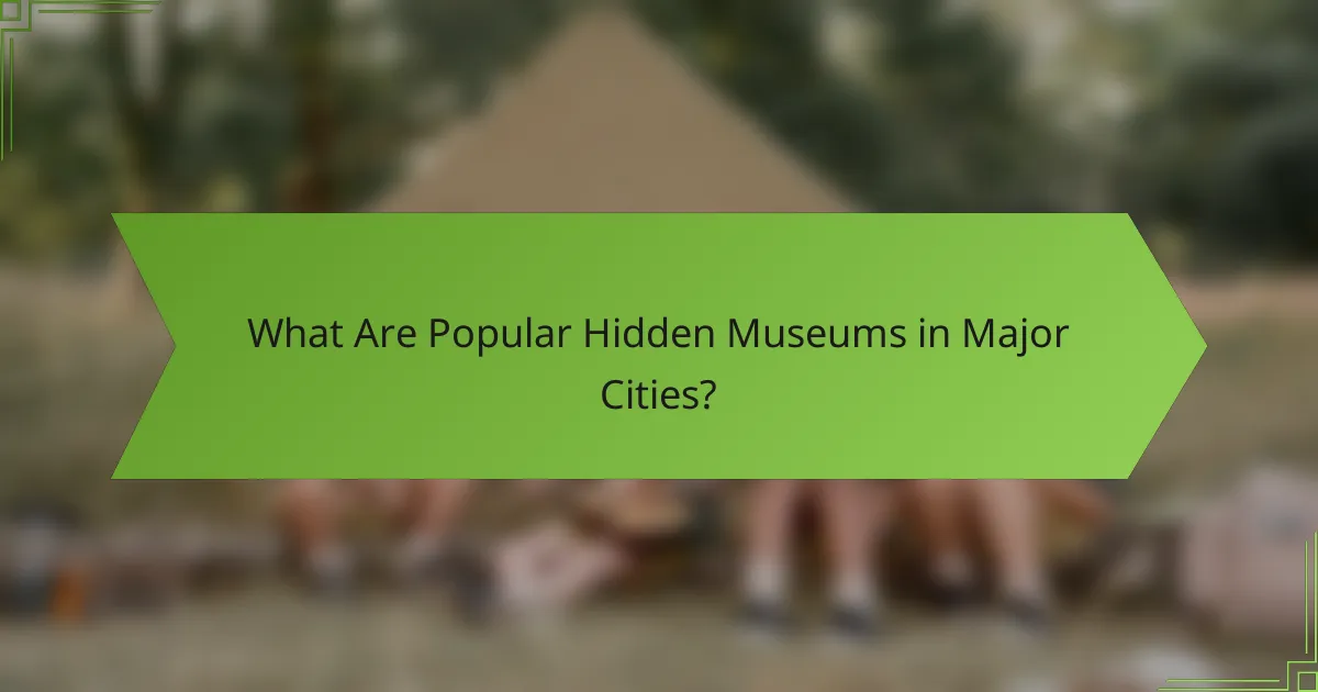 What Are Popular Hidden Museums in Major Cities?