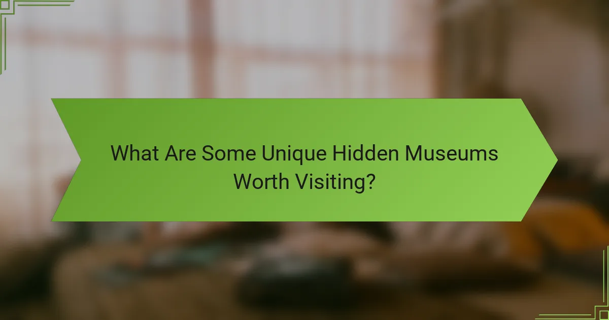 What Are Some Unique Hidden Museums Worth Visiting?