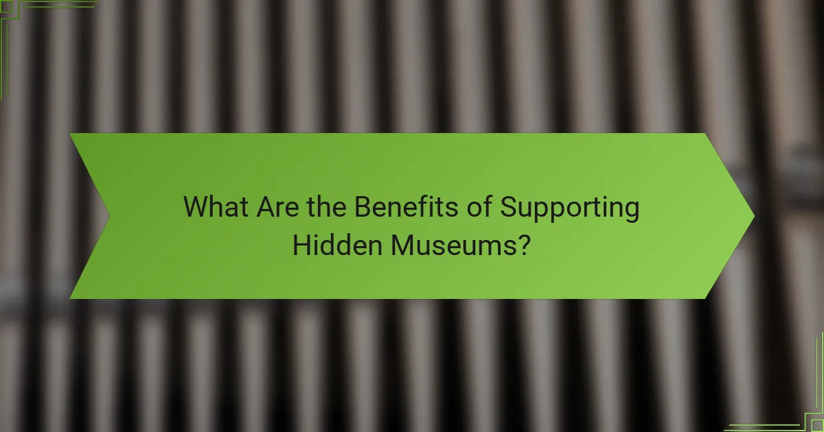 What Are the Benefits of Supporting Hidden Museums?
