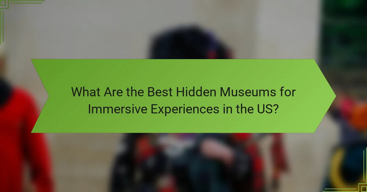 What Are the Best Hidden Museums for Immersive Experiences in the US?