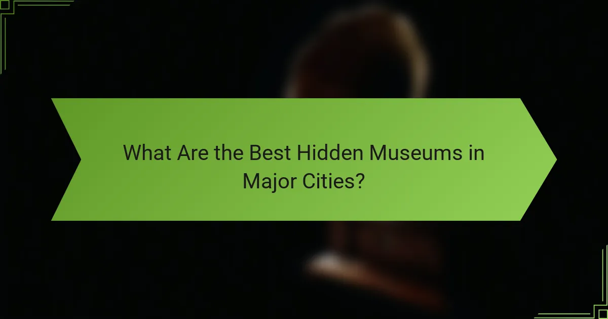 What Are the Best Hidden Museums in Major Cities?